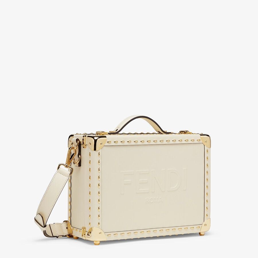 Fendi Small White Leather Suitcase