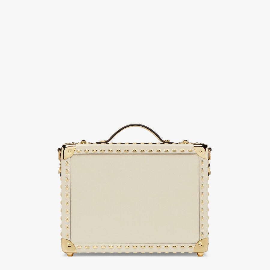 Fendi Small White Leather Suitcase
