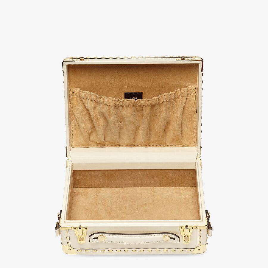 Fendi Small White Leather Suitcase
