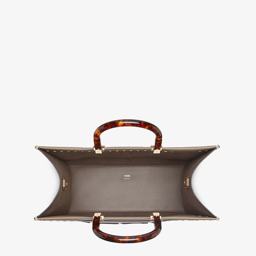 Fendi Sunshine Leather and Elaphe Shopper