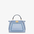Fendi Mini Light Blue Leather Bag With Embroidery