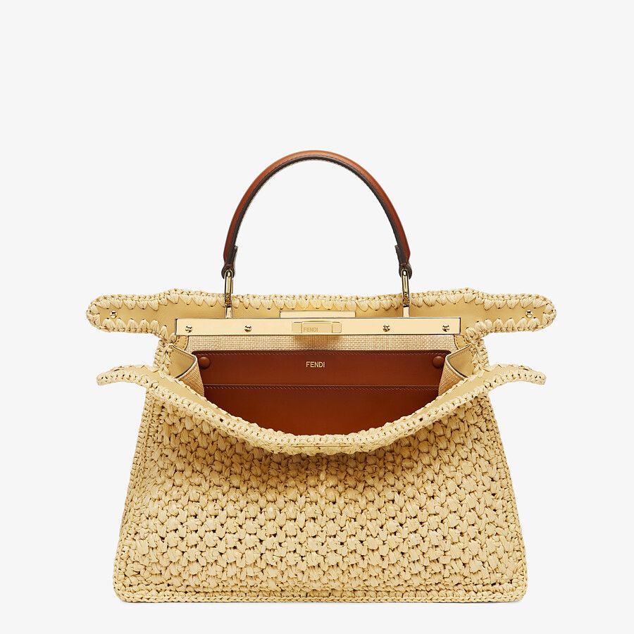Fendi Medium Woven Straw Bag