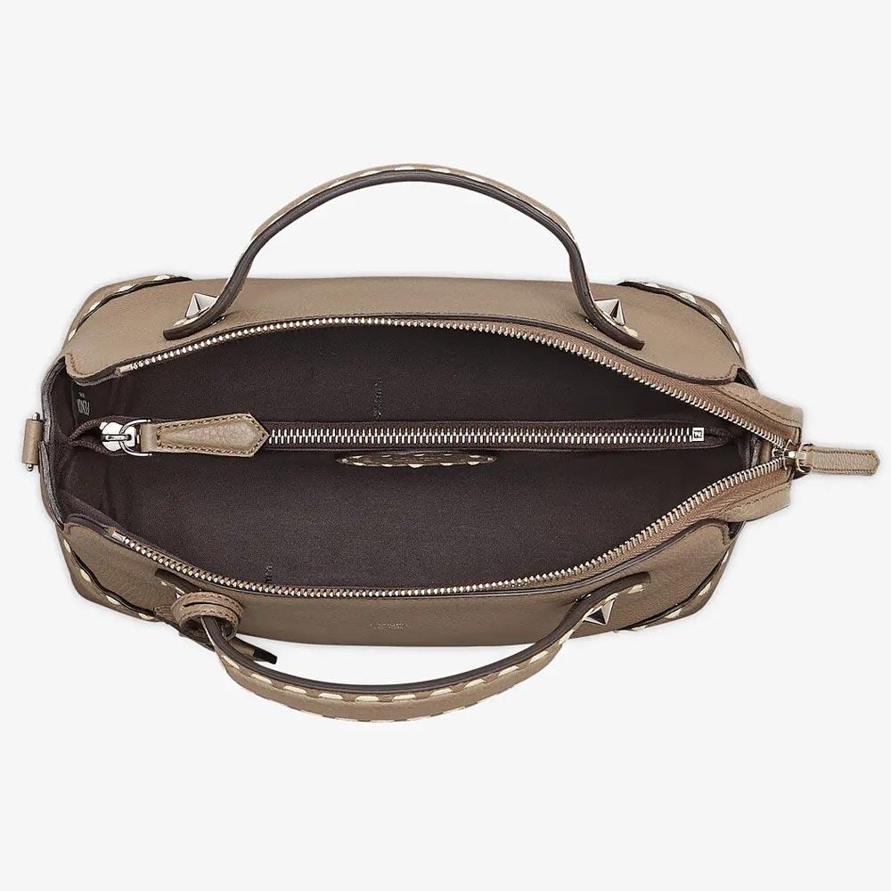 BY THE WAY MEDIUM Grey Full Grain Leather Boston Bag