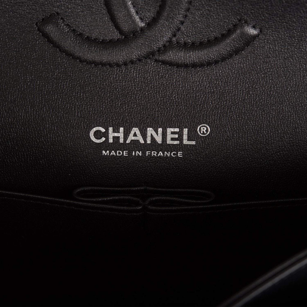 Chanel Medium Classic Double Flap Bag SO Black Lambskin Quilted Black Hardware