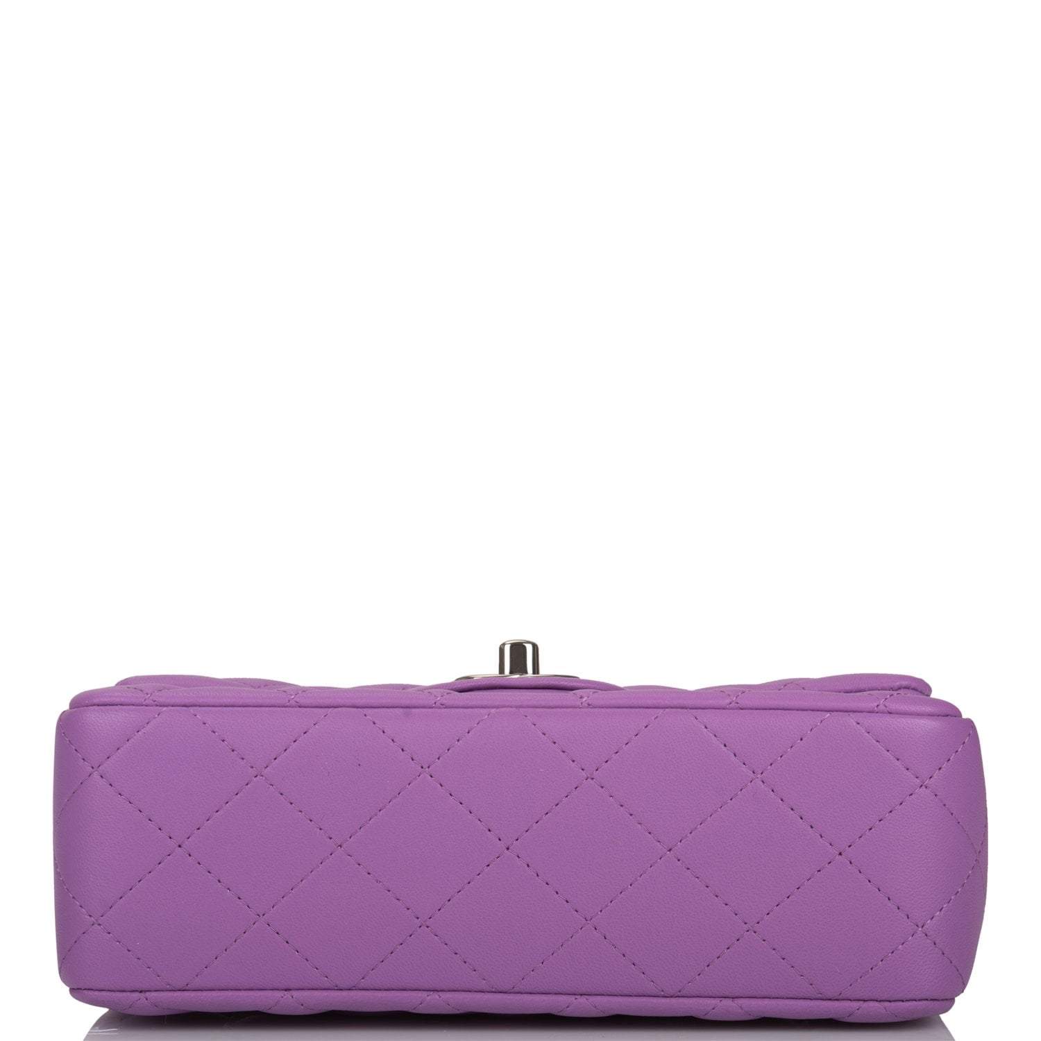 Chanel Purple Quilted Lambskin Rectangular Mini Classic Flap Bag Silver Hardware