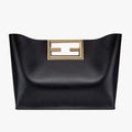 FENDI WAY MEDIUM Black Leather Bag