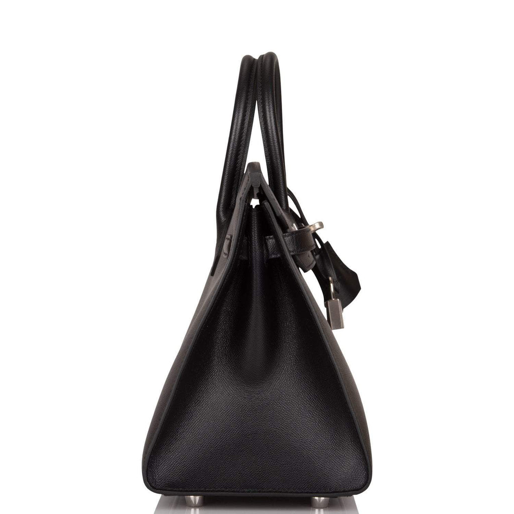 Hermes Birkin Sellier 25 Black Veau Madame Palladium Hardware