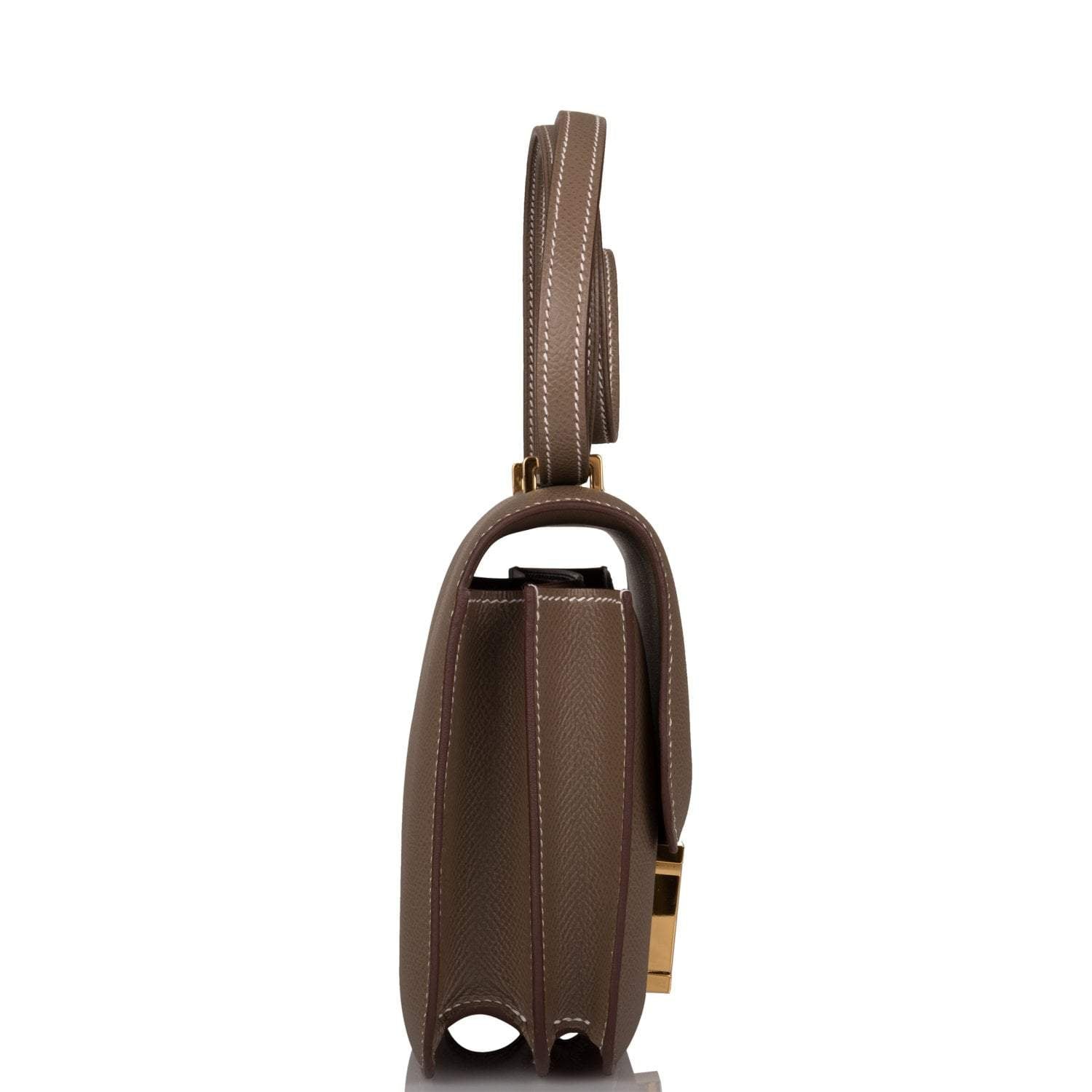 Hermes Etoupe Epsom Mini Constance 18cm Gold Hardware