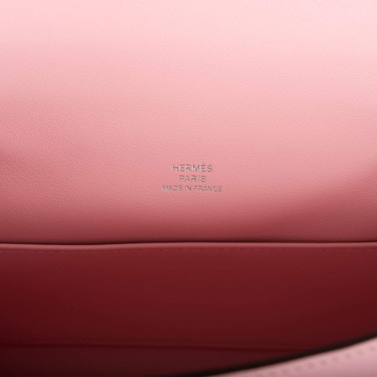 Hermes Rose Sakura Swift Mini Kelly Pochette Palladium Hardware