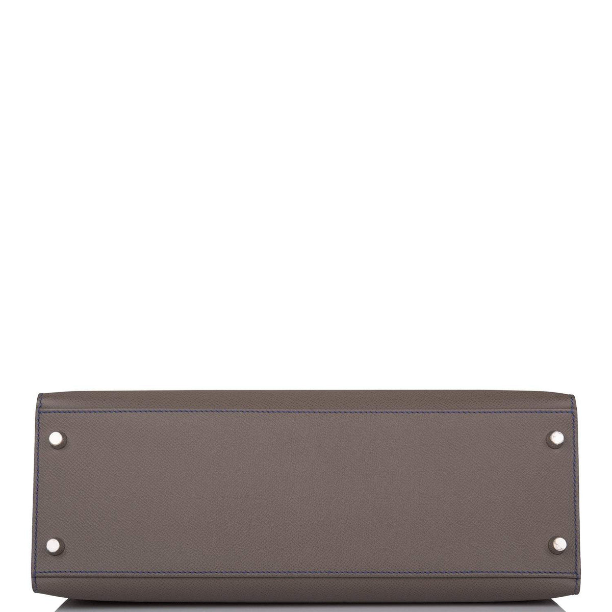 Hermes Kelly 32cm Bi-Color Etain and Bleu Electric Epsom Sellier Palladium Hardware