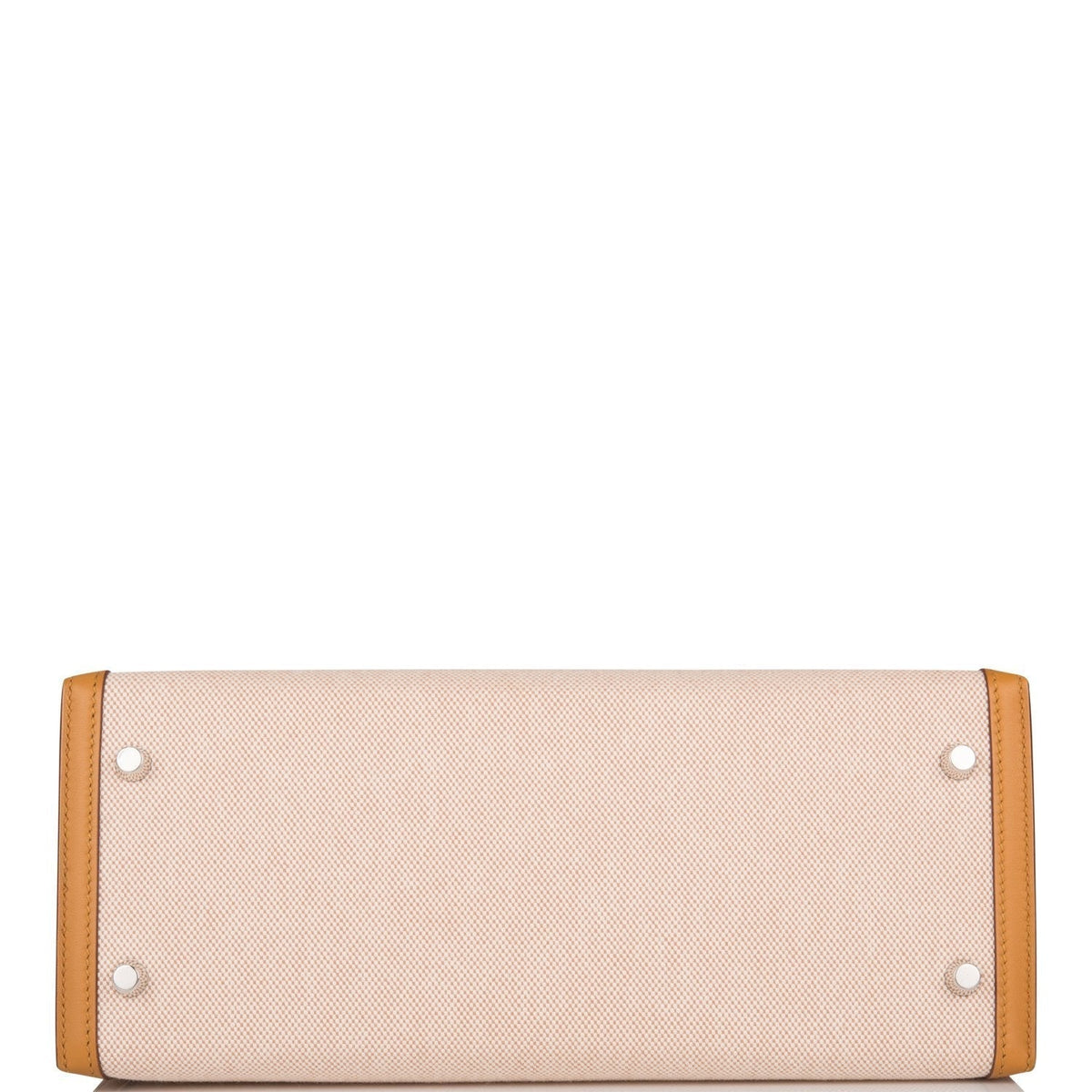 Hermes Sesame Toile and Swift Sellier Kelly 28cm Palladium Hardware