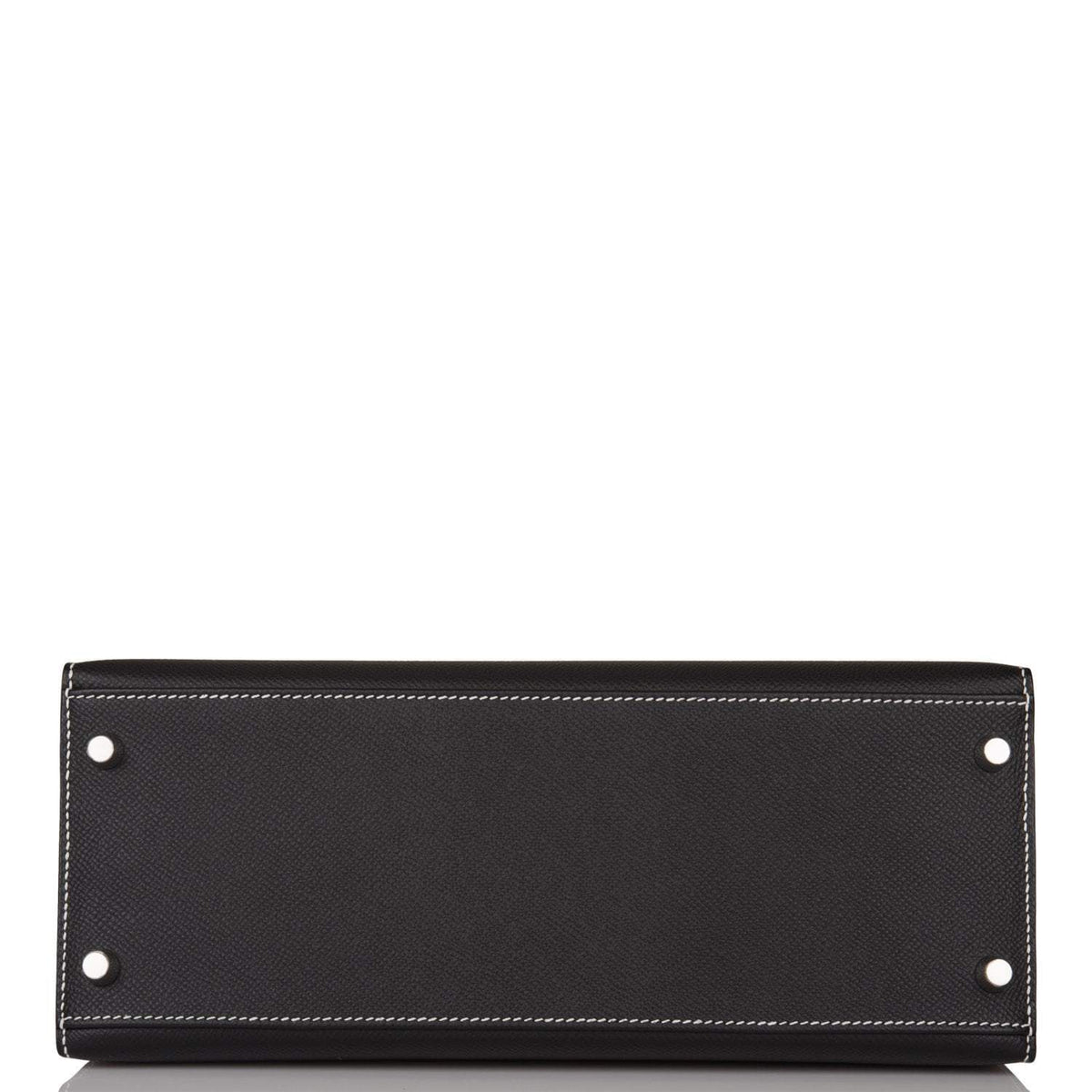 Hermes Kelly 28cm Bi-Color Black and Craie Epsom Sellier Brushed Palladium Hardware