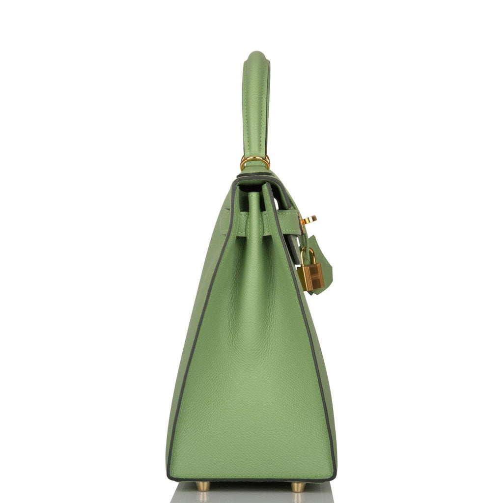 Hermes Vert Criquet Epsom Sellier Kelly 28cm Gold Hardware