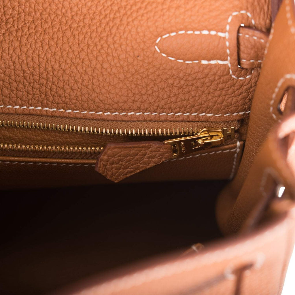Hermes Gold Togo Retourne Kelly 25cm Gold Hardware