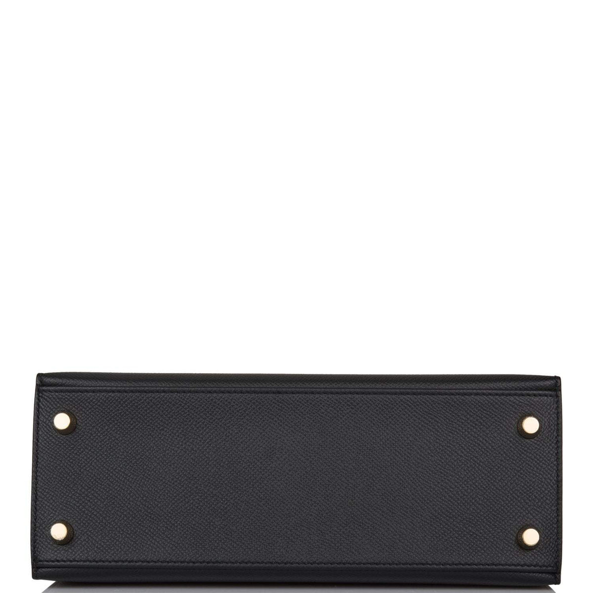 Hermes Kelly 28cm Bi-Color Black and Craie Epsom Sellier Brushed Gold Hardware