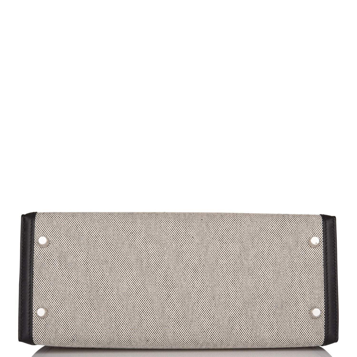 Hermes Kelly Sellier 28 Black Toile and Swift Sellier Palladium Hardware