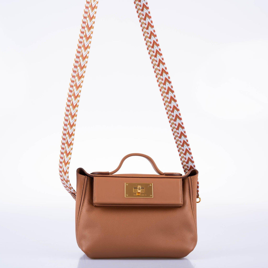 Hermes 24/24 21 Gold Evercolor and Swift Leather Gold Hardware