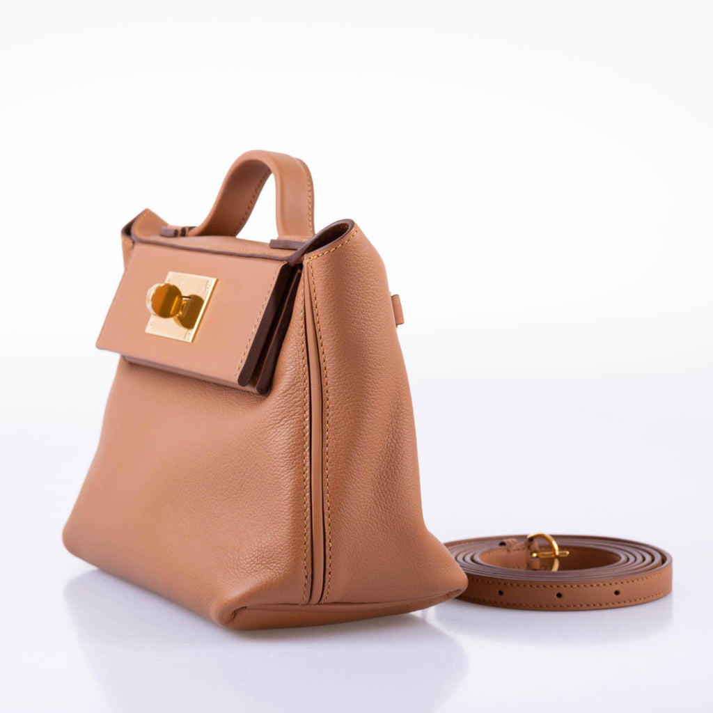 Hermes 24/24 21 Gold Evercolor and Swift Leather Gold Hardware