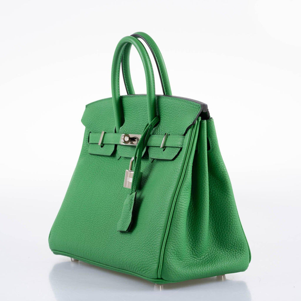 Hermes Birkin 25 Bambou (Bamboo) Green Togo with Palladium Hardware