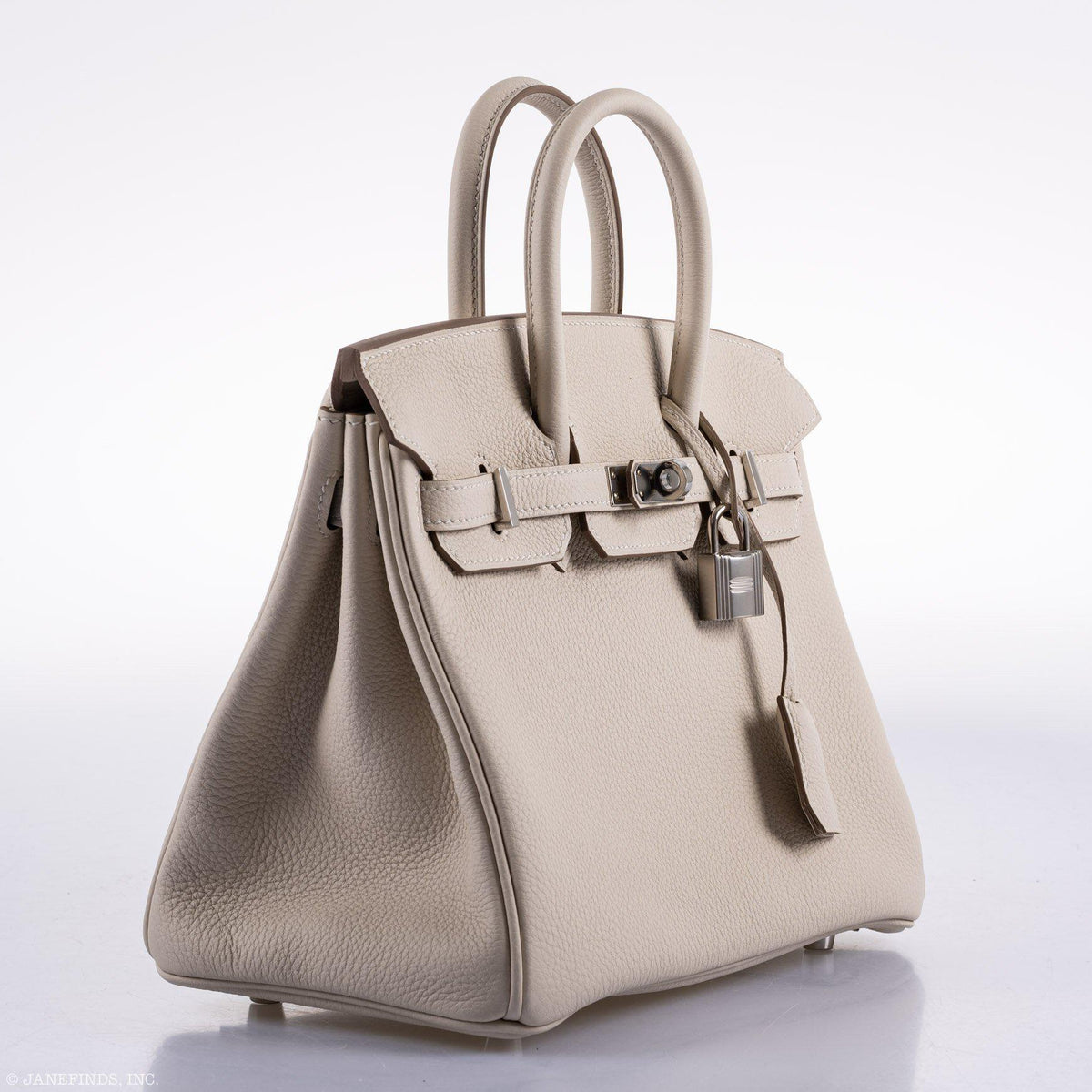 Hermes Birkin 25 Craie Togo Palladium Hardware