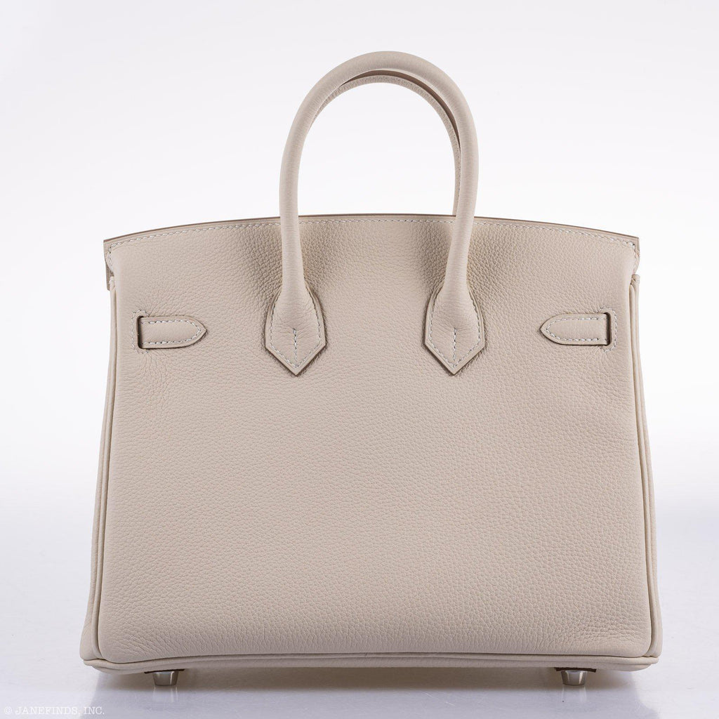 Hermes Birkin 25 Craie Togo Palladium Hardware