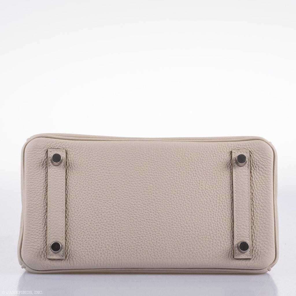 Hermes Birkin 25 Craie Togo Palladium Hardware