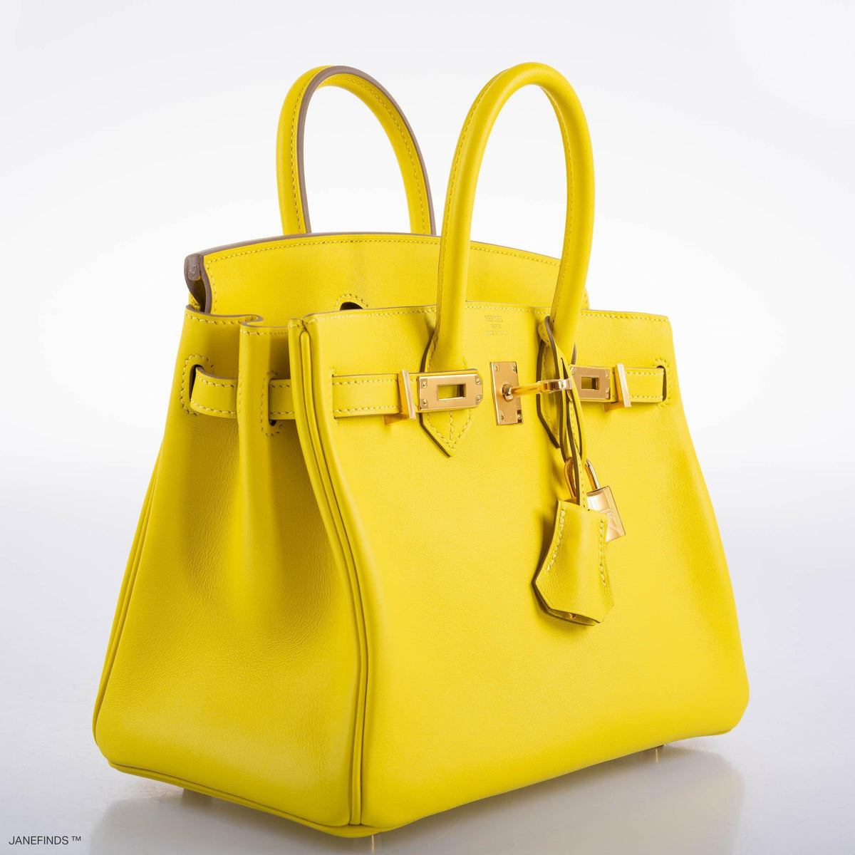 Hermes Birkin 25 Lime Swift Leather Gold Hardware