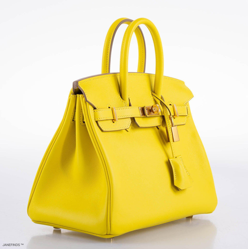 Hermes Birkin 25 Lime Swift Leather Gold Hardware