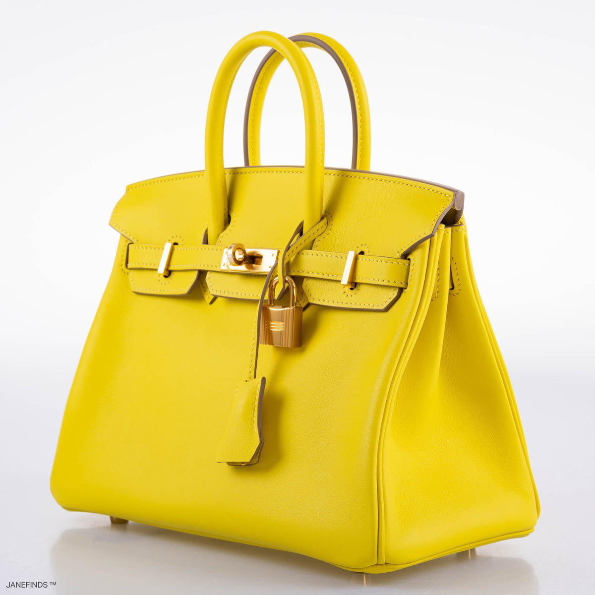 Hermes Birkin 25 Lime Swift Leather Gold Hardware