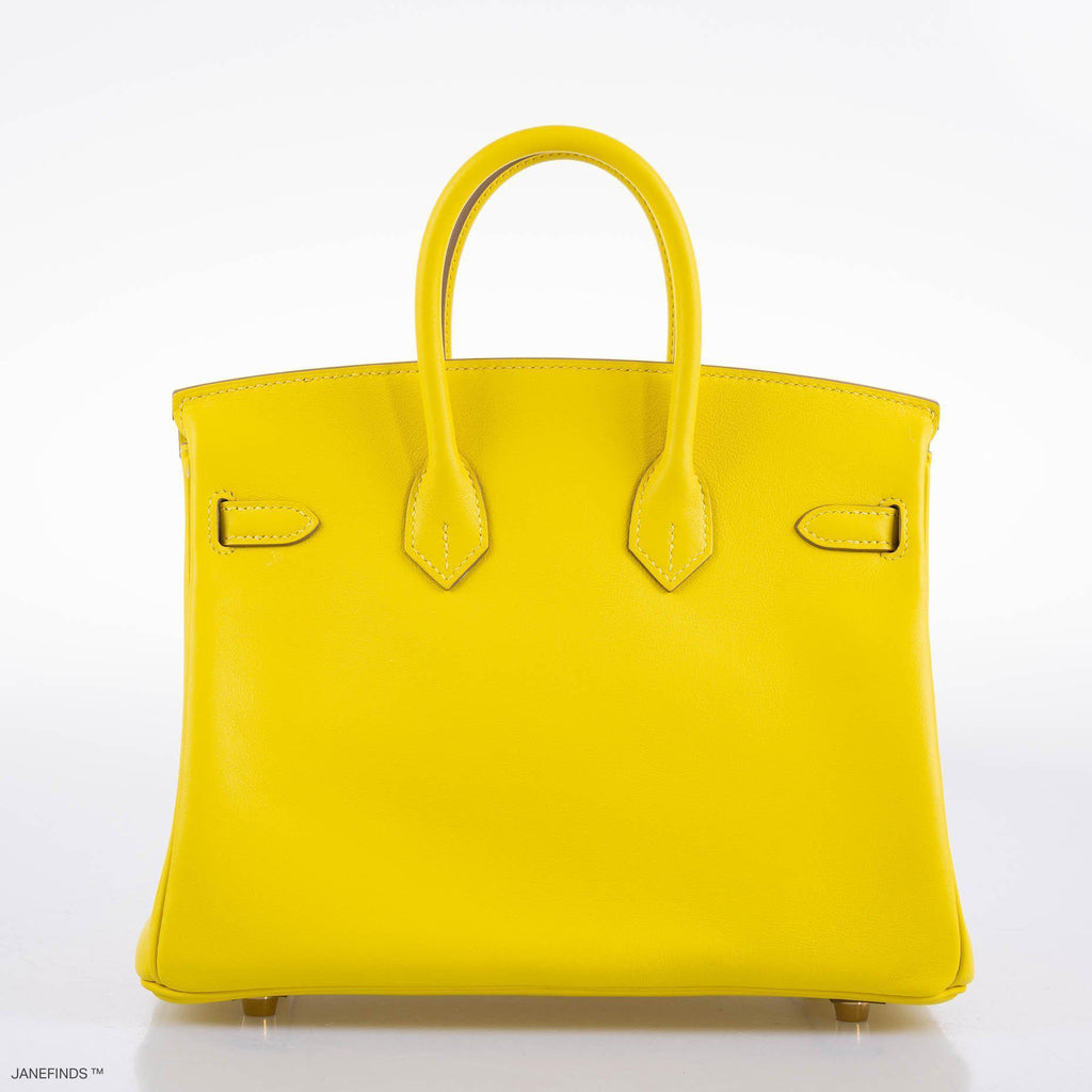 Hermes Birkin 25 Lime Swift Leather Gold Hardware