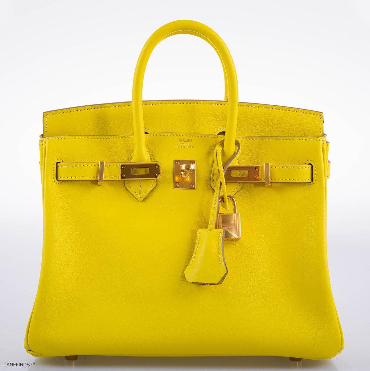Hermes Birkin 25 Lime Swift Leather Gold Hardware