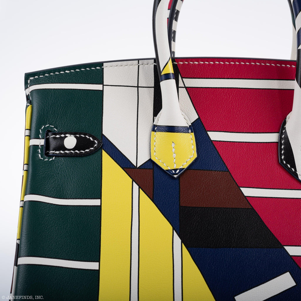 Hermes Birkin 25 "One Two Three And Away We Go!" Limited Edition By Nigel Peak Multicolor Swift Leather