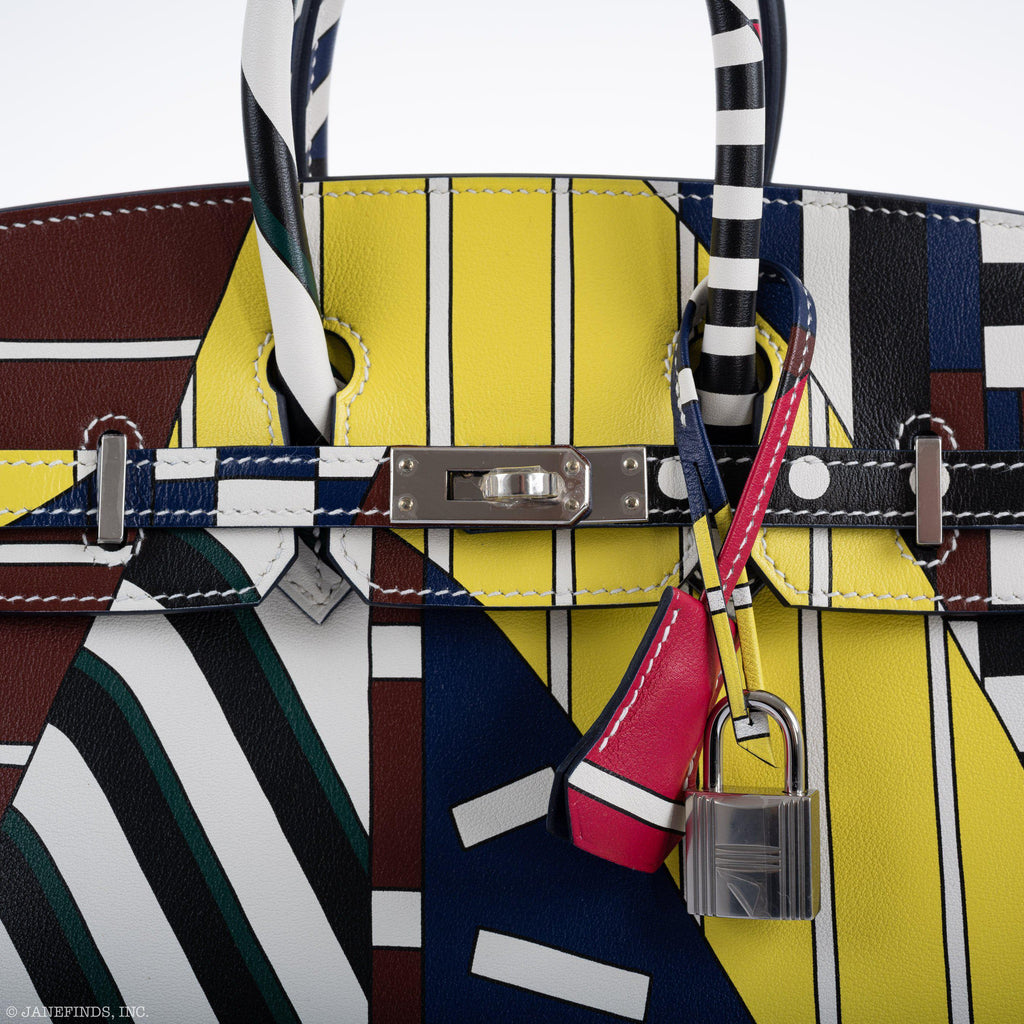 Hermes Birkin 25 "One Two Three And Away We Go!" Limited Edition By Nigel Peak Multicolor Swift Leather