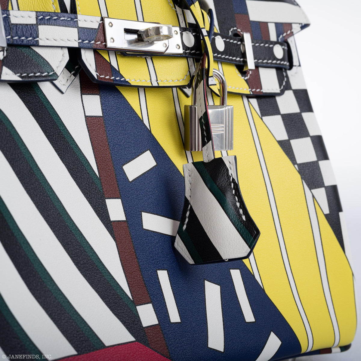 Hermes Birkin 25 "One Two Three And Away We Go!" Limited Edition By Nigel Peak Multicolor Swift Leather