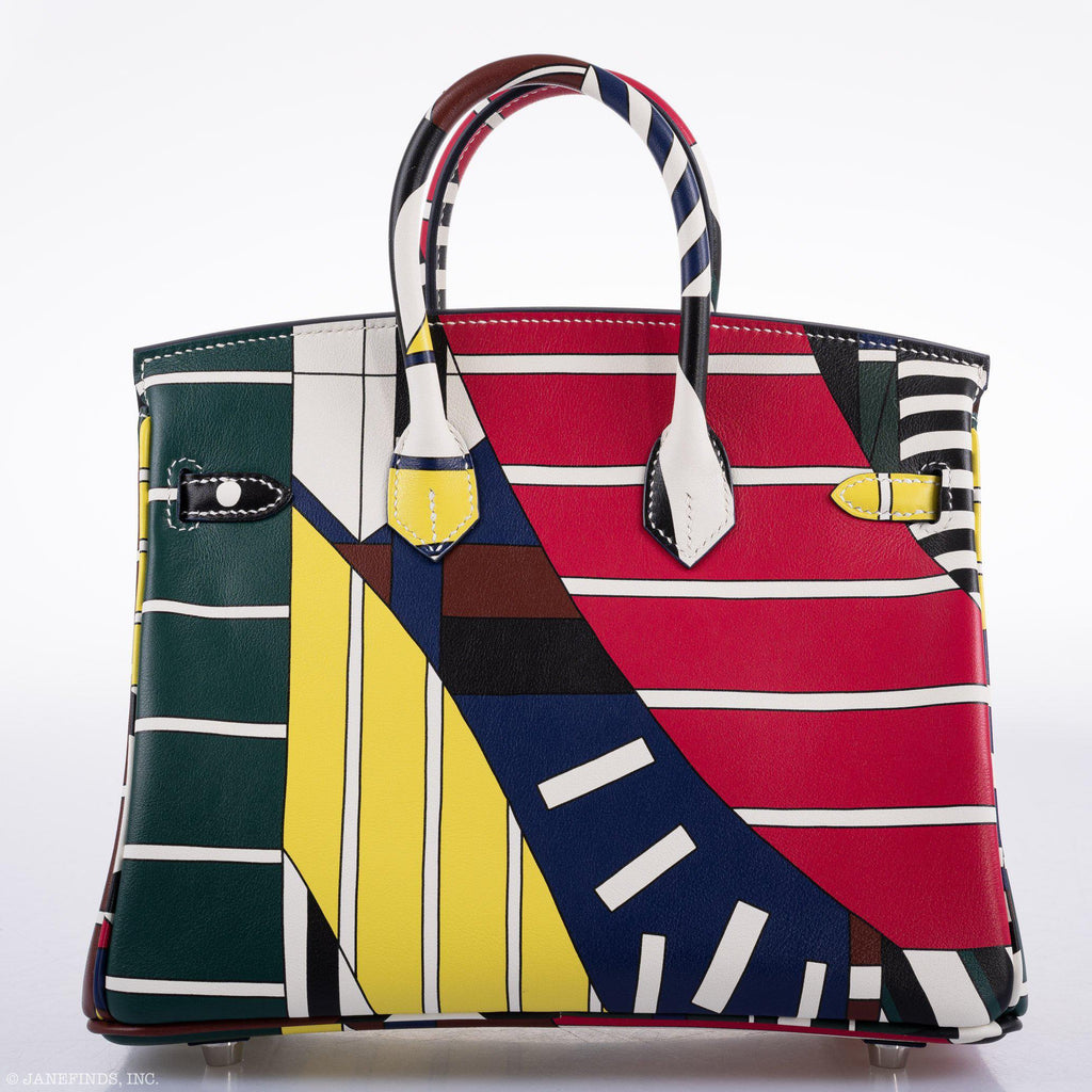 Hermes Birkin 25 "One Two Three And Away We Go!" Limited Edition By Nigel Peak Multicolor Swift Leather