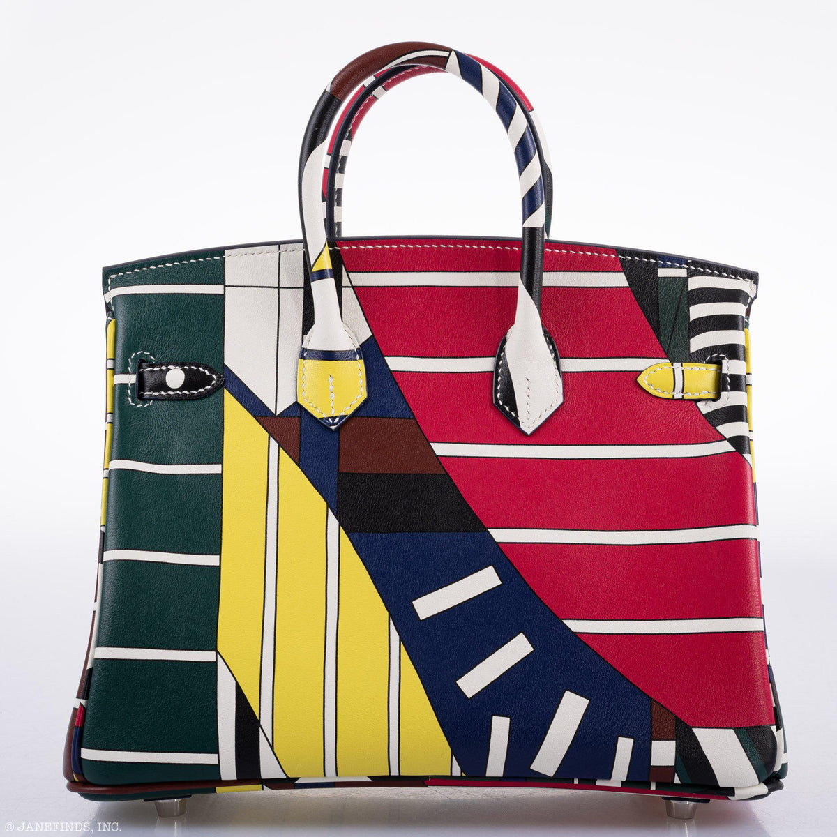 Hermes Birkin 25 "One Two Three And Away We Go!" Limited Edition By Nigel Peak Multicolor Swift Leather