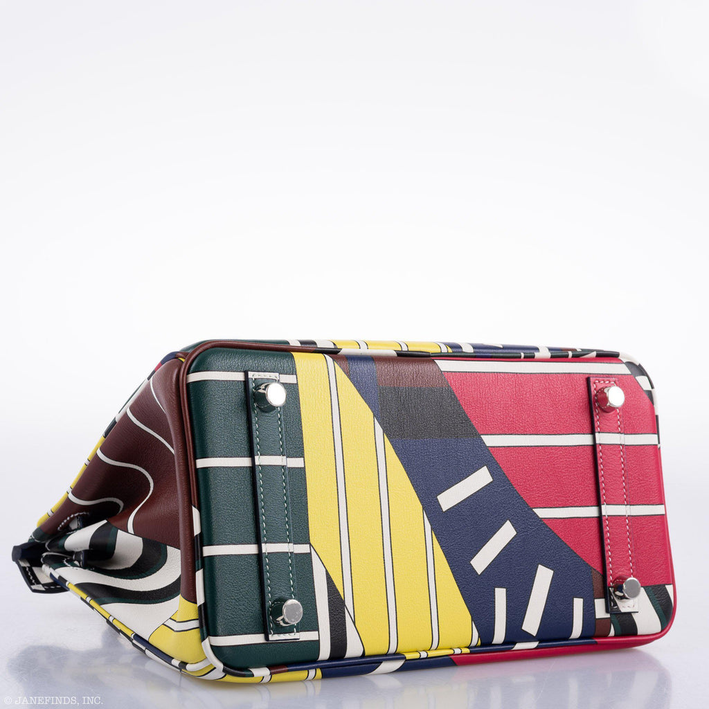 Hermes Birkin 25 "One Two Three And Away We Go!" Limited Edition By Nigel Peak Multicolor Swift Leather