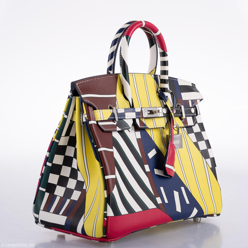 Hermes Birkin 25 "One Two Three And Away We Go!" Limited Edition By Nigel Peak Multicolor Swift Leather