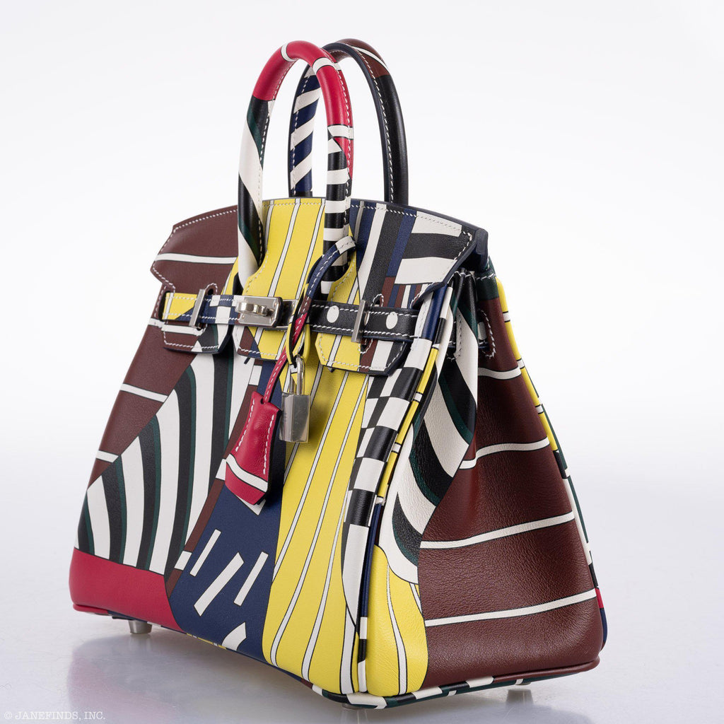Hermes Birkin 25 "One Two Three And Away We Go!" Limited Edition By Nigel Peak Multicolor Swift Leather