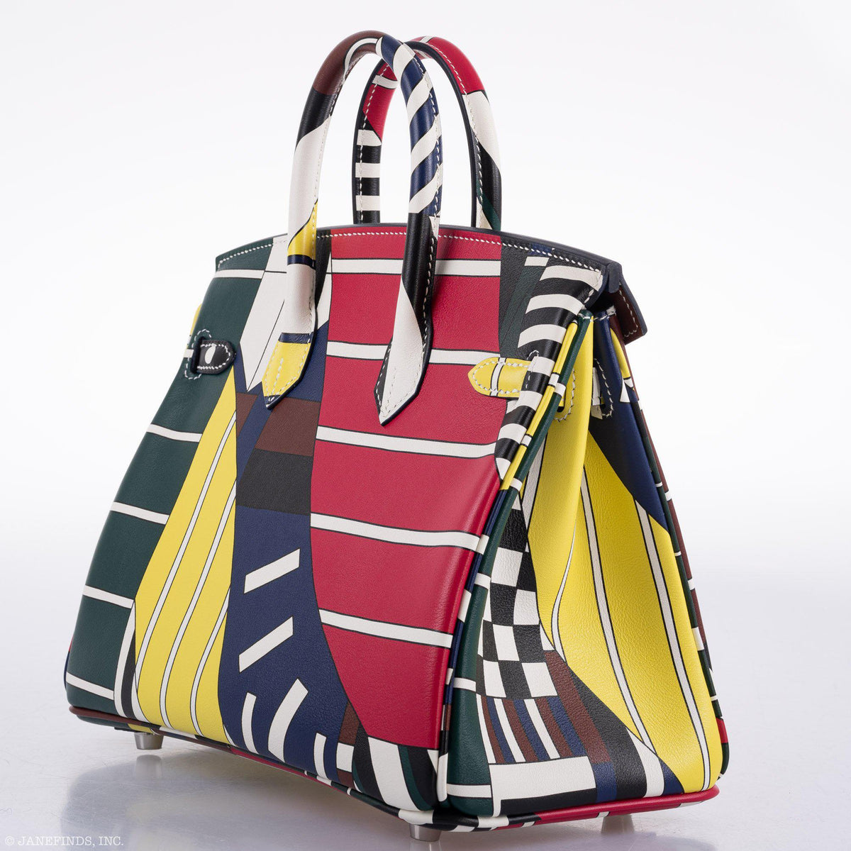 Hermes Birkin 25 "One Two Three And Away We Go!" Limited Edition By Nigel Peak Multicolor Swift Leather