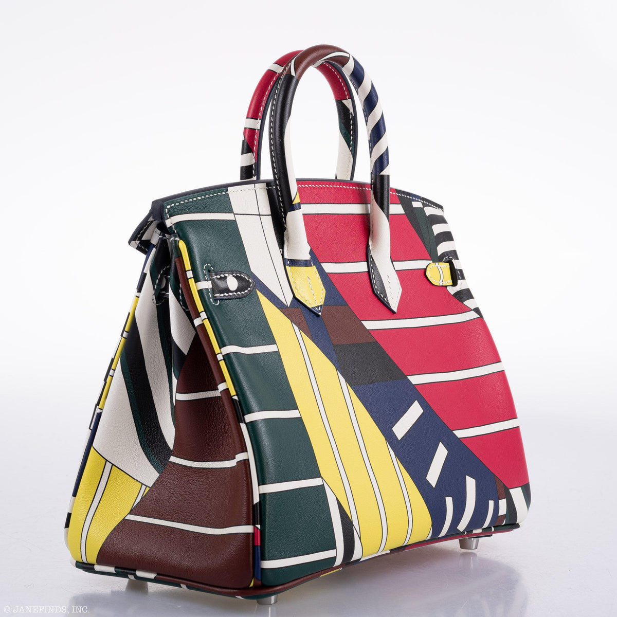 Hermes Birkin 25 "One Two Three And Away We Go!" Limited Edition By Nigel Peak Multicolor Swift Leather