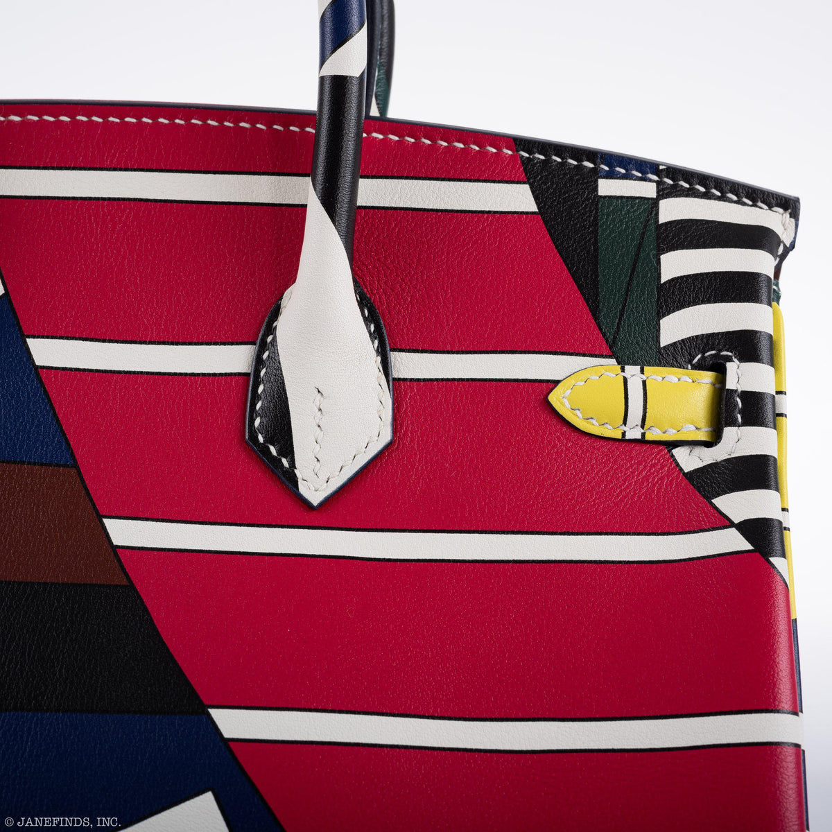 Hermes Birkin 25 "One Two Three And Away We Go!" Limited Edition By Nigel Peak Multicolor Swift Leather