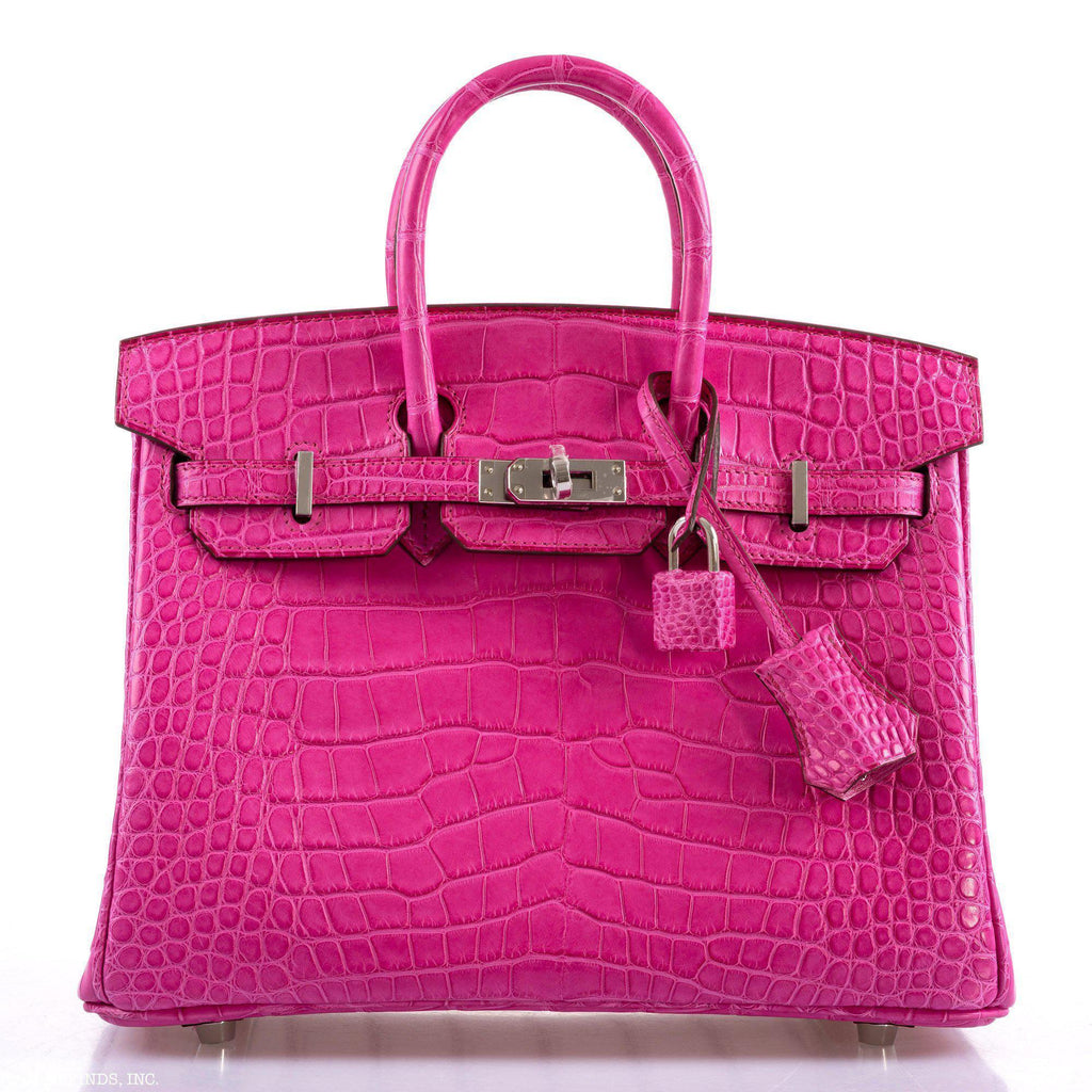 Hermes Birkin 25 Rose Shocking Matte Alligator Palladium Hardware
