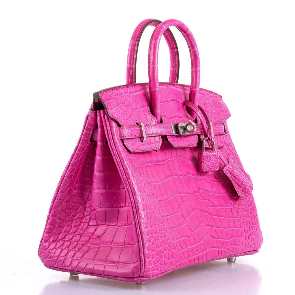 Hermes Birkin 25 Rose Shocking Matte Alligator Palladium Hardware