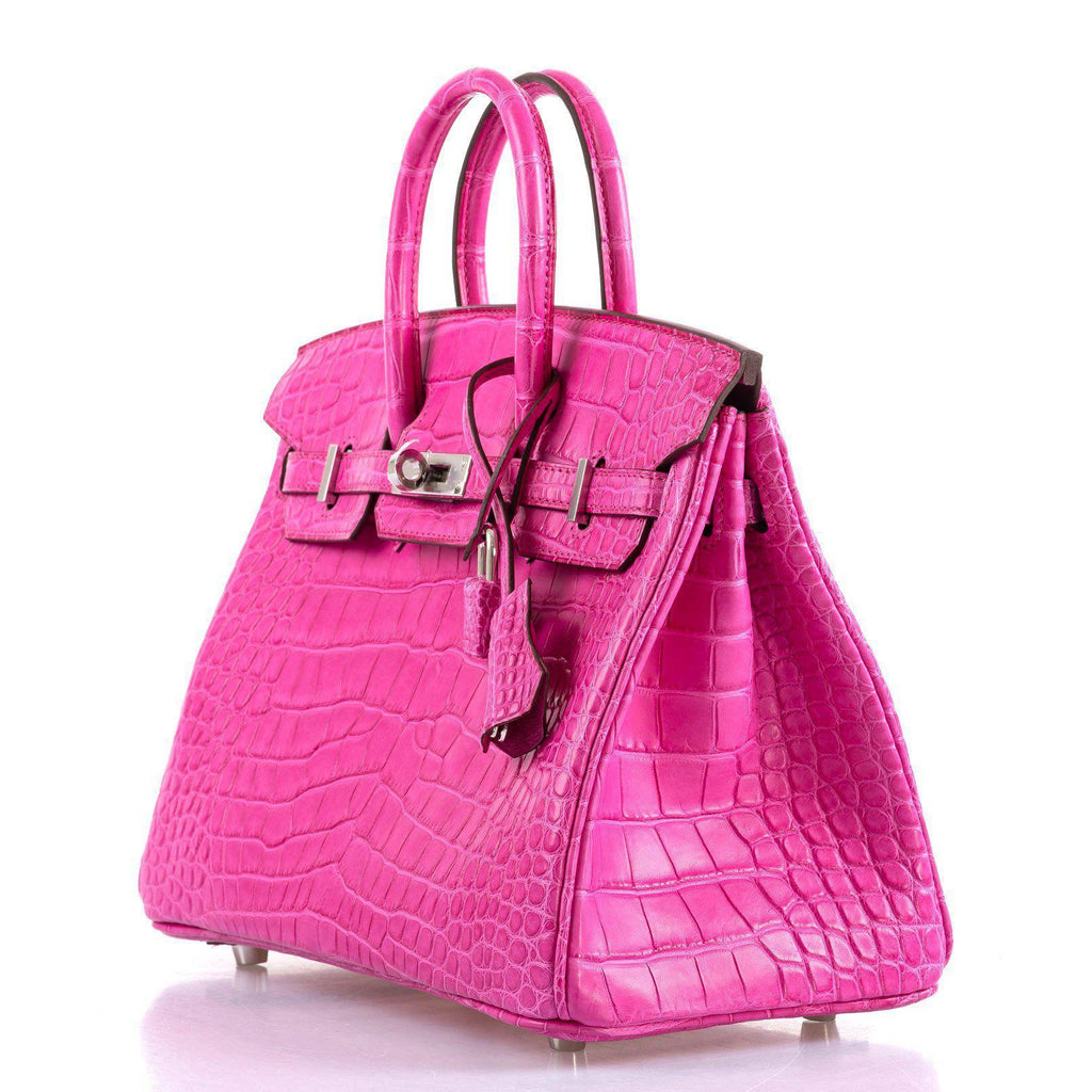 Hermes Birkin 25 Rose Shocking Matte Alligator Palladium Hardware