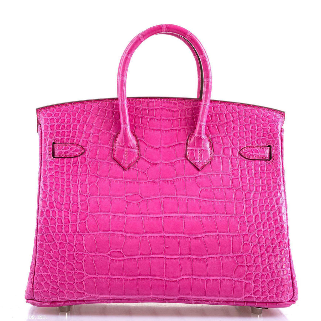 Hermes Birkin 25 Rose Shocking Matte Alligator Palladium Hardware