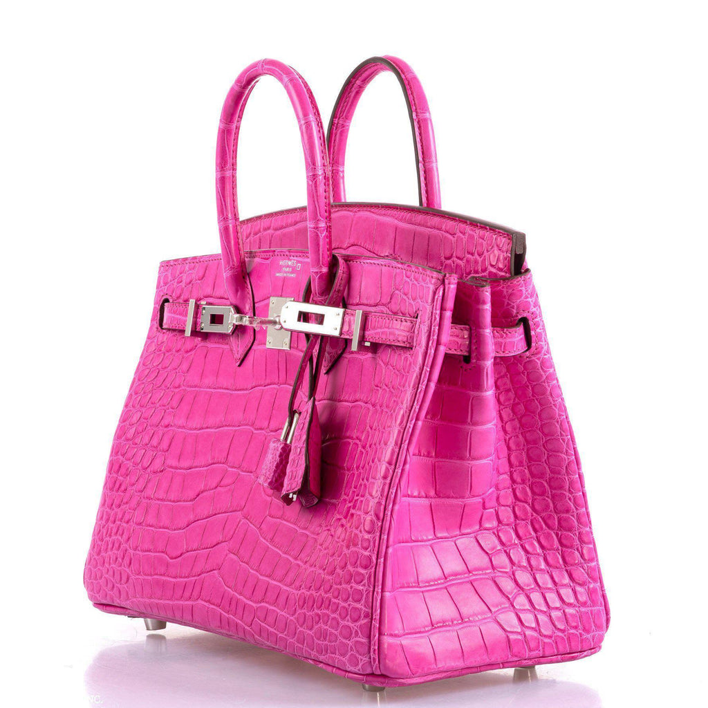 Hermes Birkin 25 Rose Shocking Matte Alligator Palladium Hardware