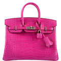 Hermes Birkin 25 Rose Shocking Matte Alligator Palladium Hardware