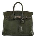 Hermes Birkin 25 Vert Olive Salvator Lizard with Palladium Hardware