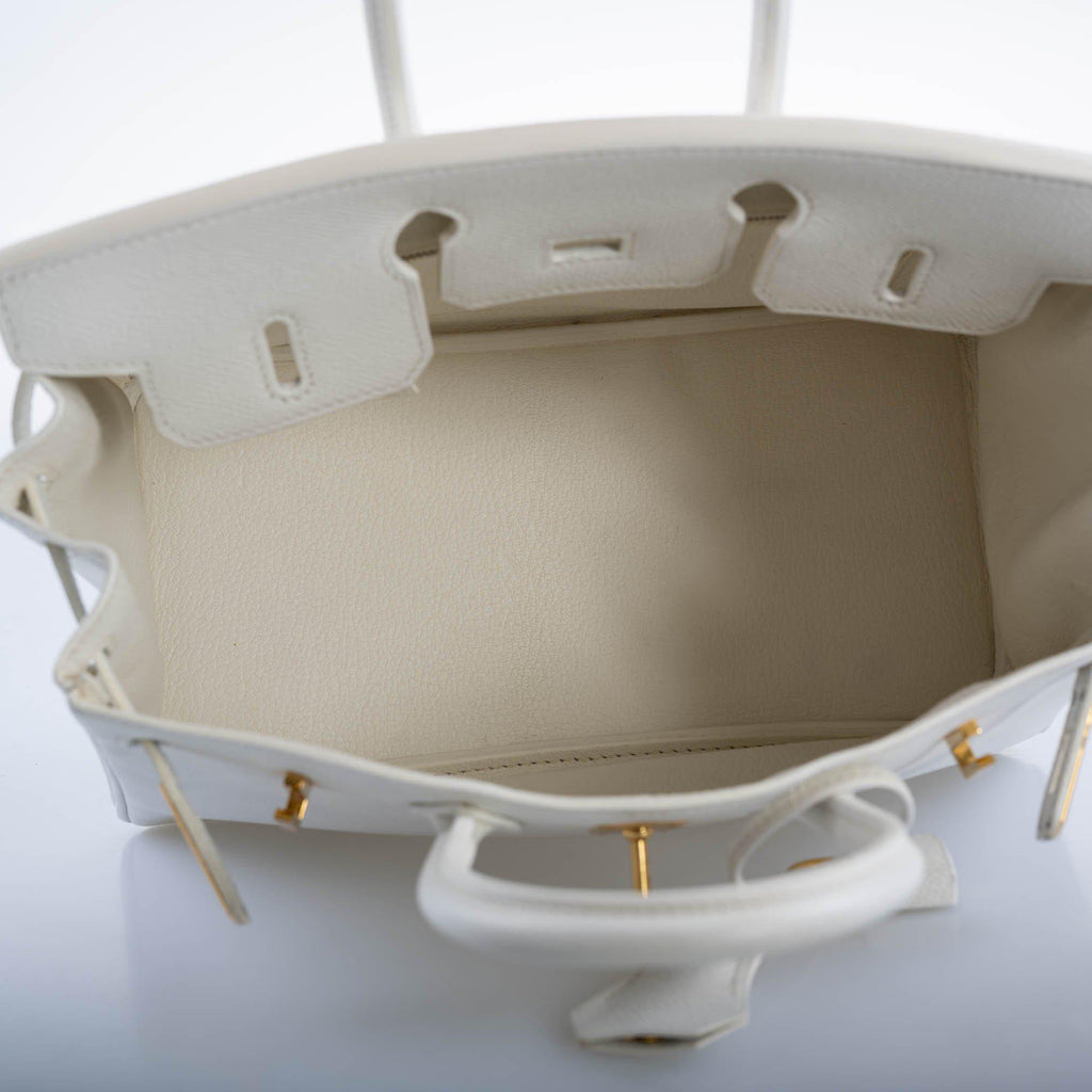 Hermes Birkin 25 White Epsom with Gold Hardware